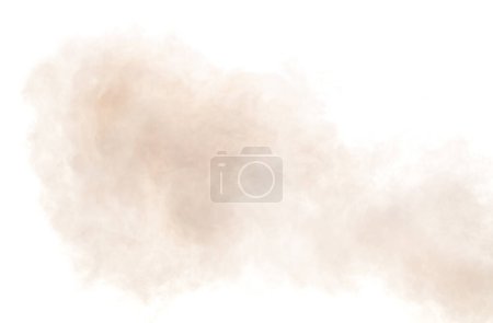Téléchargez les photos : Bouffées denses de fumée blanche et de brouillard sur fond blanc, Nuages de fumée abstraits, Tous les mouvements flous, intention floue, Pollution atmosphérique PM 2,5 poussière en ville - en image libre de droit