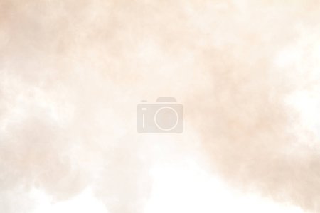 Photo for Dense Fluffy Puffs of White Smoke and Fog on white Background, Abstract Smoke Clouds, All Movement Blurred, intention out of focus, Air pollution pm 2.5 dust in city - Royalty Free Image