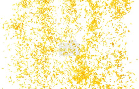 Téléchargez les photos : Jaune pétales de souci tombant romantique fond blanc isolé avec jaune pétales de fleur de souci volant. Religieux printemps floral saison, invitation rituelle jaune pétales de souci en plein air - en image libre de droit