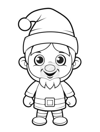 Foto de Lindo niño pequeño con sombrero de Navidad vector de dibujos animados ilustración diseño gráfico - Imagen libre de derechos
