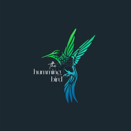 Illustration for Hummingbird icon logo concept with colorful gradient style vector illustration - Royalty Free Image
