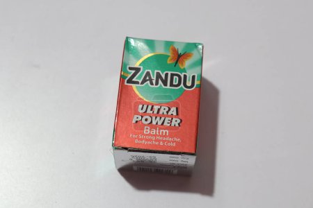 Photo for Zandu Ultra Power Balm Isolated on White Background, Hyderabad, India - Royalty Free Image