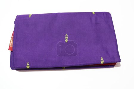 Photo for Purple Traditional Saree Isolated on White Background - Royalty Free Image