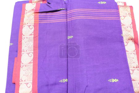 Photo for Purple Traditional Saree Isolated on White Background - Royalty Free Image