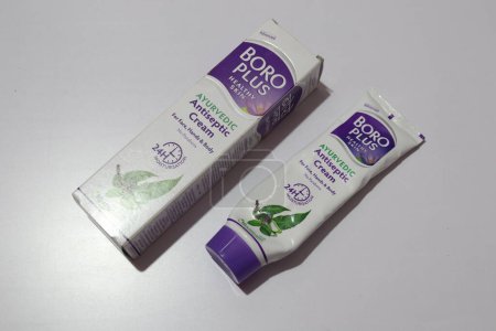 Photo for BoroPlus Antiseptic Cream Isolated on White Background, Hyderabad India - Royalty Free Image