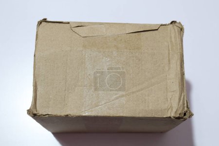 Téléchargez les photos : Vue du dessus de la boîte en papier brun - en image libre de droit