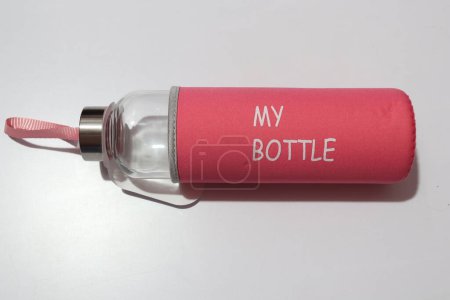 Photo for Empty transparent glass jar bottle for drinks. Plastic bottle - Royalty Free Image