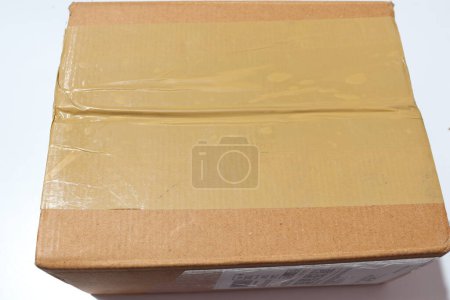 Photo for Top view of closed box ready for delivery - Royalty Free Image