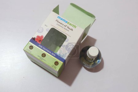 Photo for Facial serum in glass bottle with original box - Royalty Free Image