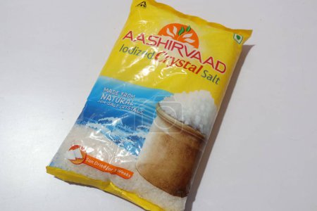 Photo for View of sea salt in bag - Royalty Free Image