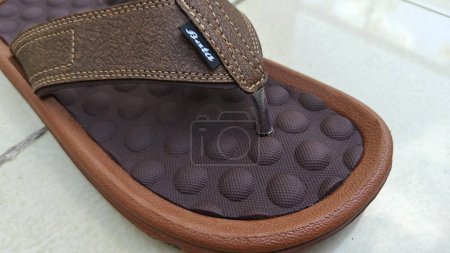 Photo for Close-up view of stylish leather shoes sandals - Royalty Free Image