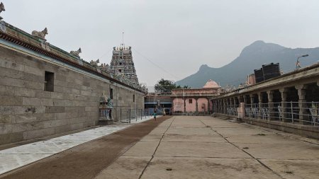 Photo for Arunachalesvara Temple (also called Annamalaiyar Temple) is a Hindu temple dedicated to the deity Shiva, located at the base of Arunachala hill in the town of Tiruvannamalai in Tamil Nadu, India - Royalty Free Image