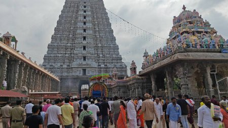 Photo for Arunachalesvara Swamy Temple Karthika Deepam Festival at Thiruvannamalai in Tamil Nadu, India - Royalty Free Image