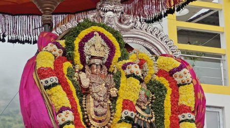 Photo for TAMIL NADU, INDIA - NOVEMBER 26, 2023: Sacred Hindu Gods idols decorated with floral garlands, Arunachalesvara Swamy Temple Karthika Deepam Festival at Thiruvannamalai in Tamil Nadu, India - Royalty Free Image