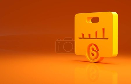Photo for Yellow KPI - Key performance indicator icon isolated on orange background. Minimalism concept. 3d illustration 3D render. - Royalty Free Image