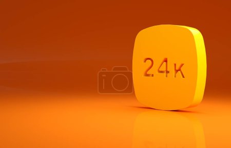 Foto de Barras de oro amarillo icono de 24k aislado sobre fondo naranja. Concepto de negocio bancario. Concepto minimalista. 3D ilustración 3D render. - Imagen libre de derechos