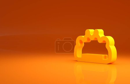 Photo for Yellow Brass knuckles icon isolated on orange background. Minimalism concept. 3d illustration 3D render. - Royalty Free Image