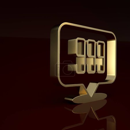 Foto de Gold Gold bars 24k icon isolated on brown background. Banking business concept. Minimalism concept. 3D render illustration. - Imagen libre de derechos