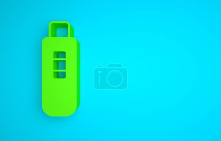 Photo for Green Pregnancy test icon isolated on blue background. Minimalism concept. 3D render illustration. - Royalty Free Image