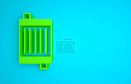 Foto de Green Car radiator cooling system icon isolated on blue background. Minimalism concept. 3D render illustration. - Imagen libre de derechos