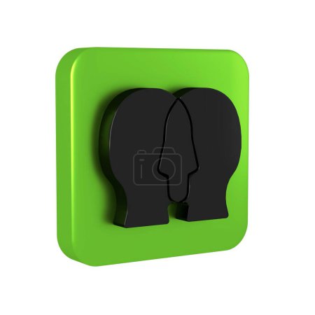 Photo for Black Bipolar disorder icon isolated on transparent background. Green square button. - Royalty Free Image