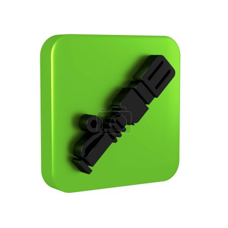 Photo for Black RKG 3 anti-tank hand grenade icon isolated on transparent background. Green square button.. - Royalty Free Image