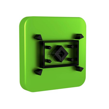 Photo for Black Magic carpet icon isolated on transparent background. Green square button.. - Royalty Free Image