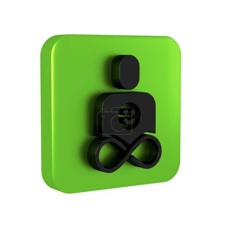 Photo for Black Friends forever icon isolated on transparent background. Everlasting friendship concept. Green square button.. - Royalty Free Image