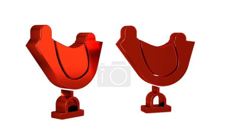 Photo for Red Wild west saddle icon isolated on transparent background. . - Royalty Free Image