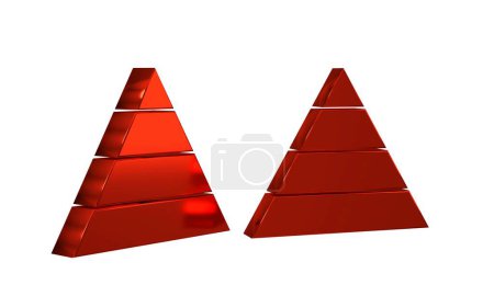 Téléchargez les photos : Red Business pyramide graphique infographie icône isolée sur fond transparent. Étapes pyramidales éléments graphiques. . - en image libre de droit