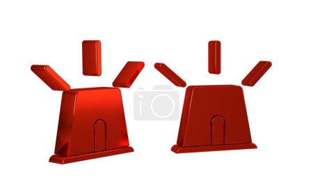 Photo for Red Flasher siren icon isolated on transparent background. Emergency flashing siren. . - Royalty Free Image