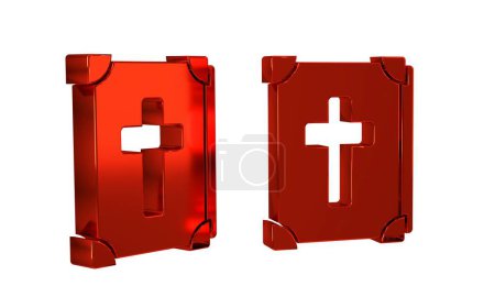 Téléchargez les photos : Red Holy icône du livre de bible isolé sur fond transparent. . - en image libre de droit