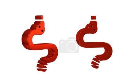 Photo for Red Snake icon isolated on transparent background. . - Royalty Free Image