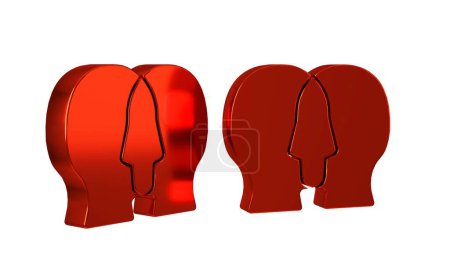 Photo for Red Bipolar disorder icon isolated on transparent background. . - Royalty Free Image