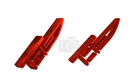 Photo for Red Bayonet on rifle icon isolated on transparent background. . - Royalty Free Image