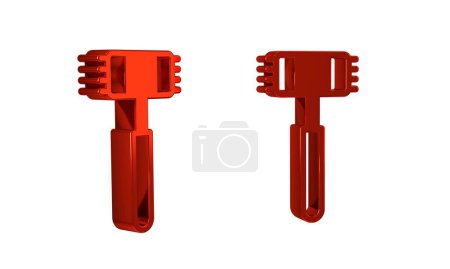 Photo for Red Kitchen hammer icon isolated on transparent background. Meat hammer. . - Royalty Free Image