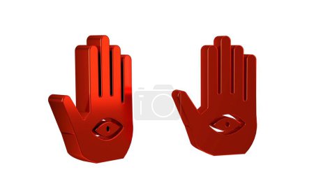 Photo for Red Hamsa hand icon isolated on transparent background. Hand of Fatima - amulet, symbol of protection from devil eye. . - Royalty Free Image