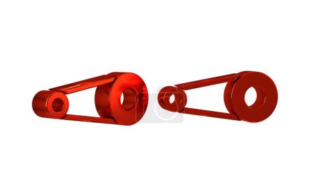 Photo for Red Bicycle chain with cogwheels icon isolated on transparent background. Bike chain sprocket transmission. . - Royalty Free Image