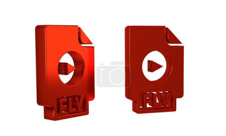 Photo for Red FLV file document video file format. Download flv button icon isolated on transparent background. FLV file symbol. . - Royalty Free Image