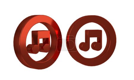 Photo for Red Music note, tone icon isolated on transparent background. . - Royalty Free Image