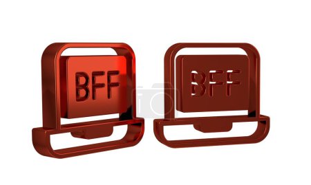 Photo for Red BFF or best friends forever icon isolated on transparent background. . - Royalty Free Image