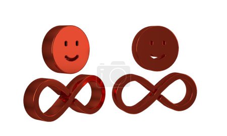 Photo for Red Friends forever icon isolated on transparent background. Everlasting friendship concept. . - Royalty Free Image