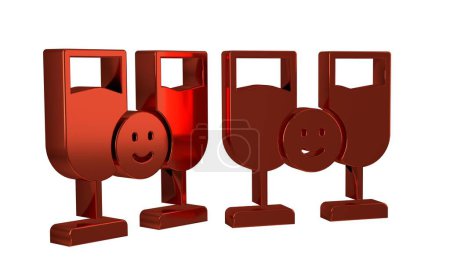 Photo for Red Friends drinking alcohol icon isolated on transparent background. . - Royalty Free Image