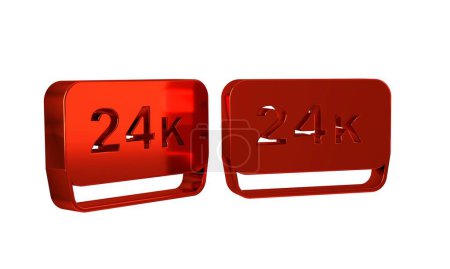 Foto de Barras de oro rojo icono de 24k aislado sobre fondo transparente. Concepto de negocio bancario. . - Imagen libre de derechos