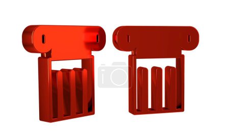 Photo for Red Ancient column icon isolated on transparent background. . - Royalty Free Image