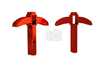 Photo for Red Pickaxe icon isolated on transparent background. . - Royalty Free Image