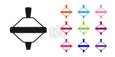Ilustración de Black Whirligig juguete icono aislado sobre fondo blanco. Establecer iconos de colores. Vector - Imagen libre de derechos