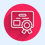 White line Certificate template icon isolated with...