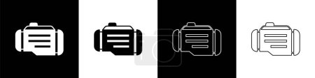 Illustration for Set Check engine icon isolated on black and white background. Vector. - Royalty Free Image