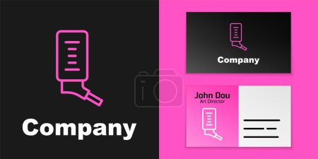 Illustration for Pink line Automatic drinker for small pets icon isolated on black background. Logo design template element. Vector - Royalty Free Image